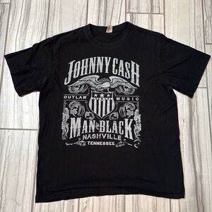 Johnny Cash Black Graphic T-Shirt